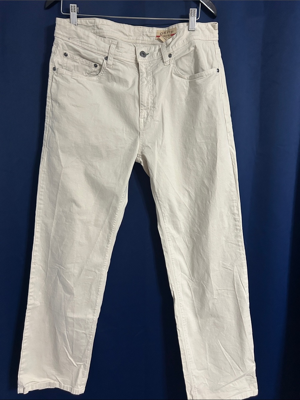 Orvis Men's White Straight Jeans - Classic 5-Pocket Style